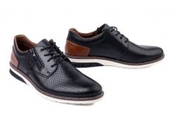 RIEKER 14412-00 black, półbuty męskie. Czarne eleganckie półbuty męskie Rieker, bez obcasa, bez zapięcia. Za 419.90 zł.
