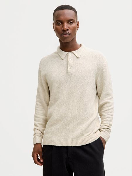 Jack & Jones Sweter Maverick 12286144 Beżowy Regular Fit. Brązowe kardigany męskie Jack & Jones, m, bez wzorów, z bawełny, bez ramiączek. Za 99.99 zł.