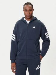 Adidas Bluza Future Icons 3-Stripes JW7107 Granatowy Regular Fit. Niebieskie bluzy rozpinane męskie ADIDAS, m, bez wzorów, z bawełny, bez ramiączek, bez kaptura. Za 249.99 zł.