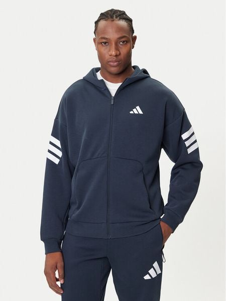 Adidas Bluza Future Icons 3-Stripes JW7107 Granatowy Regular Fit. Niebieskie bluzy rozpinane męskie ADIDAS, m, bez wzorów, z bawełny, bez ramiączek, bez kaptura. Za 249.99 zł.