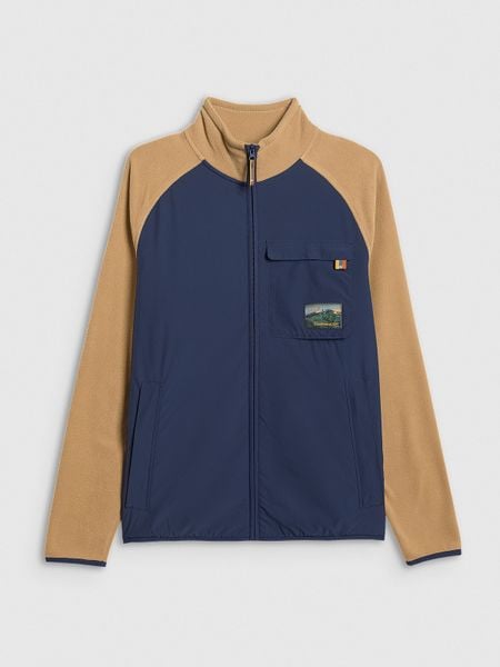 4F Polar regular ze stójką męski - beżowy M. Brązowe bluzy z polaru męskie 4f, m, bez wzorów, z materiału, klasyczne, bez ramiączek, bez kaptura. Za 229.99 zł.