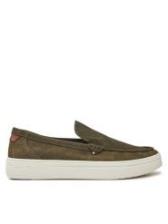 Tommy Hilfiger Mokasyny FM0FM05354 Zielony. Zielone mokasyny męskie Tommy Hilfiger, ze skóry, bez zapięcia. Za 409.99 zł.
