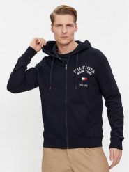 Tommy Hilfiger Bluza Arched Varsity MW0MW33644 Granatowy Regular Fit. Niebieskie bluzy rozpinane męskie Tommy Hilfiger, m, bez wzorów, z bawełny, bez ramiączek, bez kaptura. Za 329.99 zł.