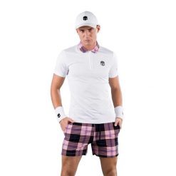 Koszulka polo tenisowa męska HYDROGEN Tartan. Białe koszulki polo męskie HYDROGEN, m, bez wzorów, sportowe, bez kołnierzyka, bez ramiączek. Za 279.99 zł.