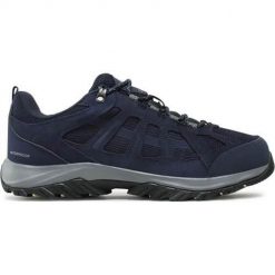 Buty trekkingowe męskie Columbia Redmond Iii Waterproof. Niebieskie buty zimowe męskie Columbia, bez wzorów, z materiału, sportowe, bez obcasa, bez zapięcia. Za 442.99 zł.