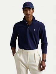 Polo Ralph Lauren Polo 710955081001 Granatowy Slim Fit. Niebieskie koszulki polo męskie Polo Ralph Lauren, m, bez wzorów, z bawełny, bez kołnierzyka, bez ramiączek. Za 619.99 zł.