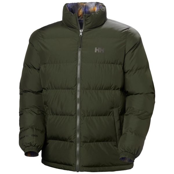 Kurtka puchowa Helly Hansen YU 23. Zielone kurtki męskie Helly Hansen, m, bez wzorów, z puchu, bez ramiączek, bez kaptura. Za 809.50 zł.