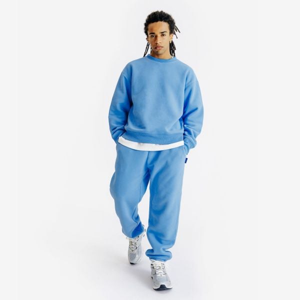 Bluza okrągły dekolt męska Elementals. Niebieskie bluzy nierozpinane męskie Decathlon, m, bez wzorów, z bawełny, casualowe, bez ramiączek, bez kaptura. W wyprzedaży za 119.99 zł.