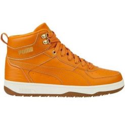 Męskie Skórzane Buty Treningowe Rebound Rugged. Brązowe buty treningowe męskie Puma, bez wzorów, bez zapięcia, trekkingowe. Za 317.99 zł.