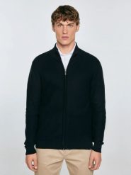 Sweter męski rozpinany ze stójką czarny Olafi 906. Czarne kardigany męskie Big Star, l, bez wzorów, z dzianiny, bez ramiączek. Za 249.99 zł.