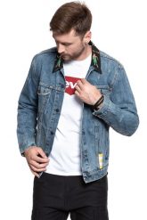 KURTKA JEANSOWA LEVI'S Trucker Jeans Hulahula 723340278. Niebieskie kurtki męskie Levi's, m, bez wzorów, z jeansu, bez ramiączek, bez kaptura. W wyprzedaży za 199.99 zł.