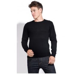 William de Faye sweter męski M czarny. Czarne swetry męskie William De Faye, bez wzorów, eleganckie, bez kołnierzyka, bez ramiączek. W wyprzedaży za 241.00 zł.