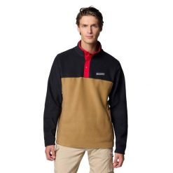 Bluza męska Columbia Steens Mountain Half Snap. Brązowe bluzy nierozpinane męskie Columbia, m, bez wzorów, bez ramiączek, bez kaptura. W wyprzedaży za 167.70 zł.