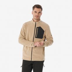 Polar turystyczny męski Quechua MH500 zamek. Brązowe bluzy z polaru męskie QUECHUA, l, bez wzorów, z elastanu, sportowe, bez ramiączek, bez kaptura. Za 119.99 zł.