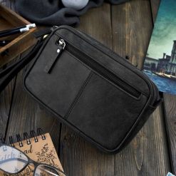 Paolo Peruzzi Skórzana saszetka męska do ręki vintage T-56-HBL. Saszetki męskie Paolo Peruzzi, bez wzorów. Za 168.93 zł.