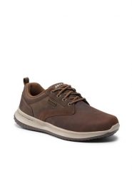 Skechers Półbuty Antigo 65693/CDB Brązowy. Brązowe codzienne półbuty męskie Skechers, bez wzorów, z nubiku, bez obcasa, bez zapięcia. Za 309.00 zł.