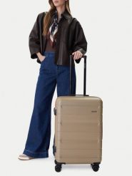 GINO ROSSI Walizka średnia CEO-GIN-M-004-BEIGE Beżowy. Brązowe walizki męskie Gino Rossi, bez wzorów, średnie. Za 299.99 zł.