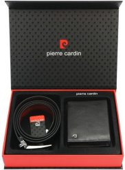 Zestaw Prezentowy Męski Portfel Pasek Skórzany Pierre Cardin Czarny NoSize. Czarne portfele męskie Pierre Cardin, bez wzorów. Za 249.00 zł.