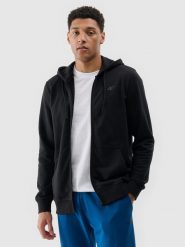 4F Bluza dresowa rozpinana z kapturem męska - czarna L. Czarne bluzy rozpinane męskie 4f, l, bez wzorów, z bawełny, sportowe, bez ramiączek, z kapturem. Za 169.99 zł.