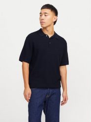 Jack & Jones Polo Cooper 12271483 Granatowy Regular Fit. Niebieskie koszulki polo męskie Jack & Jones, m, bez wzorów, z bawełny, bez kołnierzyka, bez ramiączek. Za 139.99 zł.