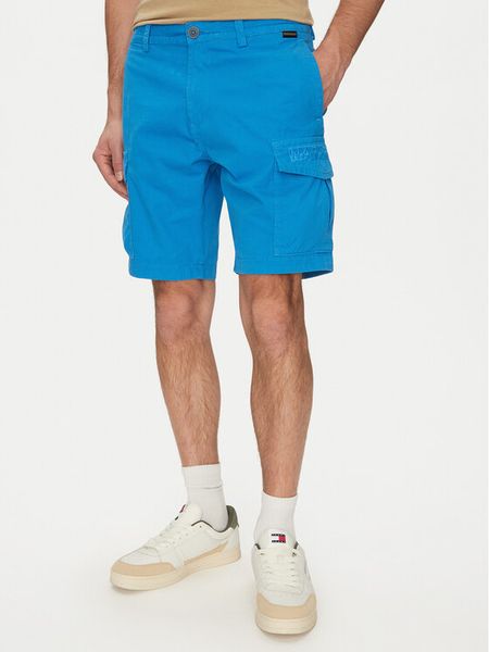 Napapijri Szorty materiałowe N-Deline NP0A4HOT Niebieski Regular Fit. Niebieskie szorty męskie Napapijri, bez wzorów, z bawełny. Za 399.99 zł.