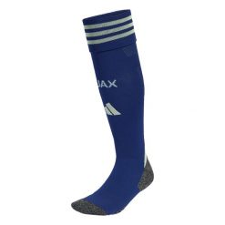 Getry Ajax Amsterdam 25/26 Away. Niebieskie legginsy męskie ADIDAS, bez wzorów, do piłki nożnej. Za 99.95 zł.