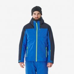 Kurtka narciarska i snowboardowa męska Quechua 500. Niebieskie kurtki narciarskie i snowboardowe męskie WED'ZE, na zimę, m, bez wzorów, z materiału, bez kaptura, narciarskie. Za 399.99 zł.