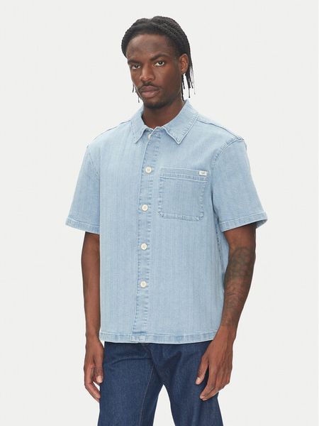 Mustang Koszula jeansowa Phoenix 1016653 Niebieski Boxy Fit. Niebieskie koszule męskie Mustang, m, bez wzorów, z bawełny, bez kołnierzyka, bez ramiączek. Za 169.99 zł.