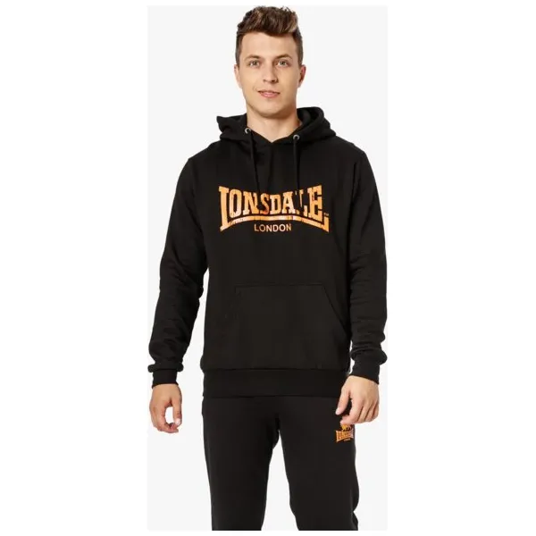 Lonsdale Bluza Wolterton , czarny, rozmiar XXL. Czarne bluzy nierozpinane męskie Lonsdale, m, bez wzorów, z bawełny, z kapturem. W wyprzedaży za 99.99 zł.