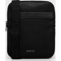 Guess Jeans - Saszetka. Czarne saszetki męskie Guess Jeans, bez wzorów, z jeansu, małe. W wyprzedaży za 199.90 zł.