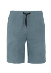 Klasyczne szorty dresowe M-MERO. Niebieskie sztyblety męskie Volcano, z bawełny, bez obcasa, bez zapięcia. Za 99.99 zł.