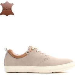 Camelowe Skórzane Tenisówki Silk City. Trampki męskie Born2be. Za 89.99 zł.