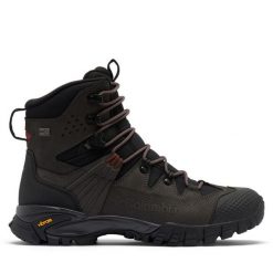 Trekkingi Columbia. Czarne buty trekkingowe męskie Columbia, bez wzorów, sportowe, bez obcasa, bez zapięcia. Za 689.99 zł.