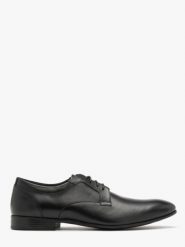 Czarne półbuty męskie. Czarne eleganckie półbuty męskie Ryłko, ze skóry, bez obcasa, bez zapięcia. Za 479.99 zł.