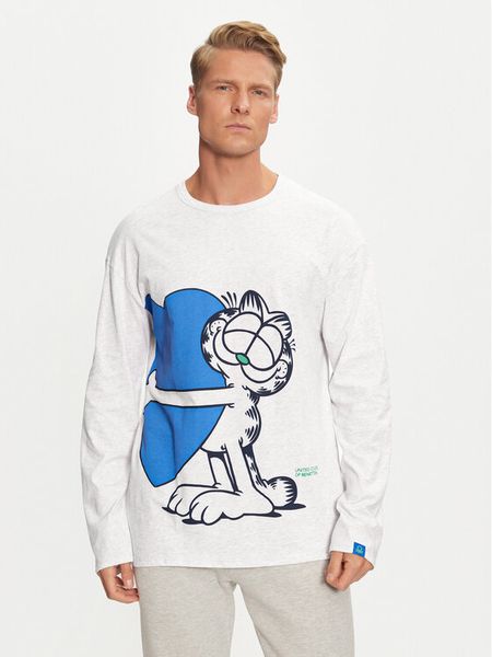 United Colors Of Benetton Koszulka piżamowa 3VR54M01P Szary Regular Fit. Szare piżamy męskie United Colors Of Benetton, m, bez wzorów, z bawełny, bez kołnierzyka, bez ramiączek. Za 89.99 zł.