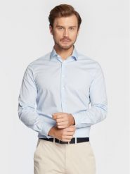 Calvin Klein Koszula K10K109509 Niebieski Slim Fit. Niebieskie koszule męskie Calvin Klein, m, bez wzorów, z bawełny, bez kołnierzyka, bez ramiączek. Za 189.99 zł.