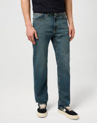 Męskie Spodnie Jeansowe Wrangler Regular Fit River 112352955. Niebieskie spodnie na co dzień męskie Wrangler, bez wzorów, z bawełny, eleganckie. Za 189.99 zł.