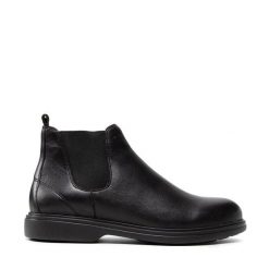 Sztyblety Geox. Czarne sztyblety męskie Geox, bez obcasa, bez zapięcia. Za 439.99 zł.