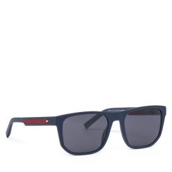 Okulary przeciwsłoneczne Tommy Hilfiger. Niebieskie okulary przeciwsłoneczne męskie Tommy Hilfiger, bez wzorów. Za 399.99 zł.