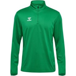 Bluza dresowa 1/2 zip Hummel Essential. Zielone bluzy nierozpinane męskie HUMMEL, bez wzorów, z dresówki, sportowe, bez ramiączek, bez kaptura. Za 166.50 zł.