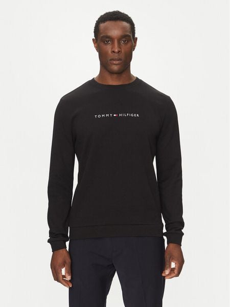 Tommy Hilfiger Bluza UM0UM03346 Czarny Regular Fit. Czarne bluzy nierozpinane męskie Tommy Hilfiger, m, bez wzorów, z bawełny, bez ramiączek, bez kaptura. Za 309.99 zł.