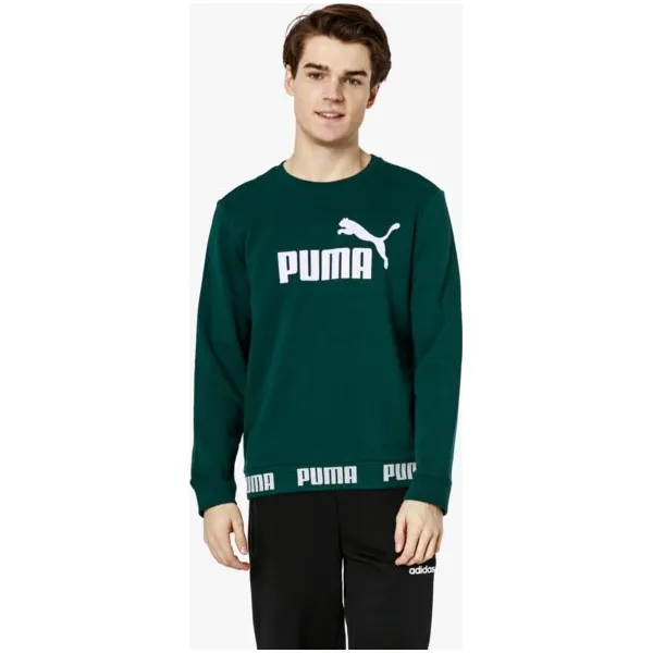 Puma Bluza Amplified Crew Tr , zielony, rozmiar XXL. Zielone bluzy nierozpinane męskie Puma, m, bez wzorów, z bawełny, bez ramiączek, bez kaptura. W wyprzedaży za 159.99 zł.
