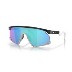 Okulary przeciwsłoneczne szklane Oakley BXTR Prizm. Niebieskie okulary przeciwsłoneczne męskie Oakley, bez wzorów, sportowe, szklane. W wyprzedaży za 583.30 zł.
