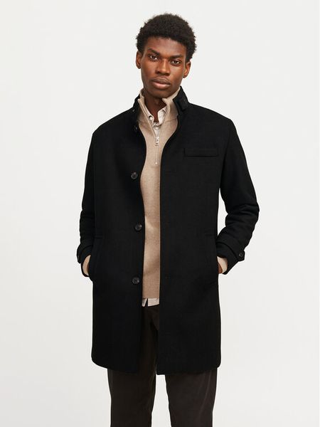 Jack & Jones Płaszcz wełniany Melton 12258672 Czarny Regular Fit. Czarne płaszcze męskie Jack & Jones, na zimę, l, bez wzorów, z wełny, bez kaptura. Za 669.99 zł.