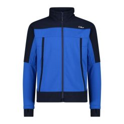 Kurtka męska rowerowa CMP 34A1857. Niebieskie kurtki softshell męskie CMP, l, bez wzorów, z softshellu, z kapturem. Za 425.00 zł.