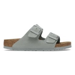 Klapki męskie Birkenstock Arizona Suede Leather. Zielone klapki i japonki męskie Birkenstock, bez wzorów, ze skóry. Za 429.99 zł.