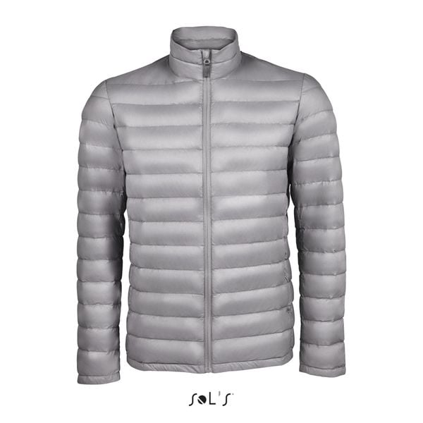 Kurtka puchowa Sol's Wilson. Szare kurtki męskie SOL'S, m, bez wzorów, z puchu, bez ramiączek, bez kaptura. W wyprzedaży za 419.50 zł.