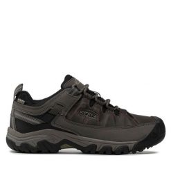 Trekkingi Keen. Czarne buty trekkingowe męskie Keen, bez wzorów, sportowe, bez obcasa, bez zapięcia. Za 409.99 zł.