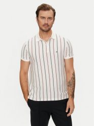 Tommy Hilfiger Polo Vertical MW0MW35627 Beżowy Regular Fit. Brązowe koszulki polo męskie Tommy Hilfiger, m, bez wzorów, z bawełny, bez kołnierzyka, bez ramiączek. Za 459.99 zł.