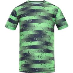 Męska koszulka sportowa Alpine Pro Quatr w kolorze granatowo-zielonym. Niebieskie t-shirty sportowe męskie Alpine Pro, m, bez wzorów, z poliesteru, sportowe, bez ramiączek. Za 157.99 zł.